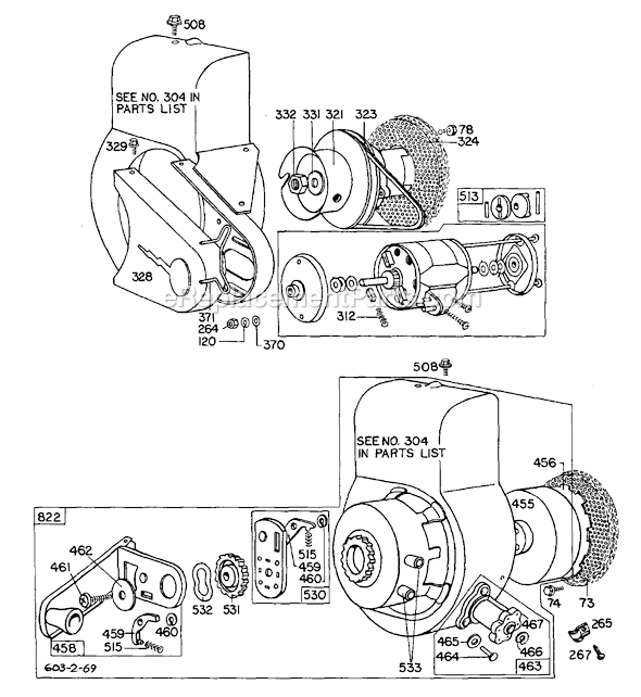 Page B Diagram and Parts List for 60300SERIES  Briggs and Stratton Engine